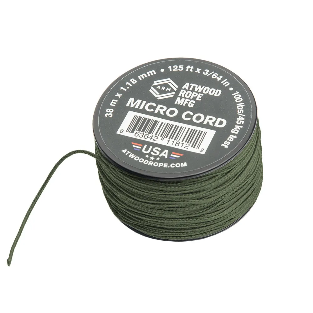 Atwood Rope MFG Diy Ja Huolto ^ Atwood Rope 1.18 mm Micro Cord naru, 38 m