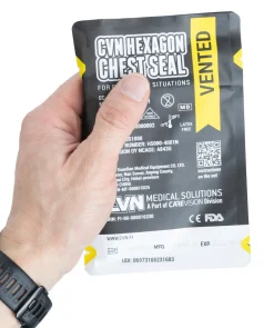 CVN Medical Solutions Ensiapu ^ CVN Hexagon Chest Seal venttiilillinen ilmarintasidos, 2-Pack