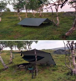DD Hammocks Majoitteet ^ 3x3 Tarp laavukangas, oliivin