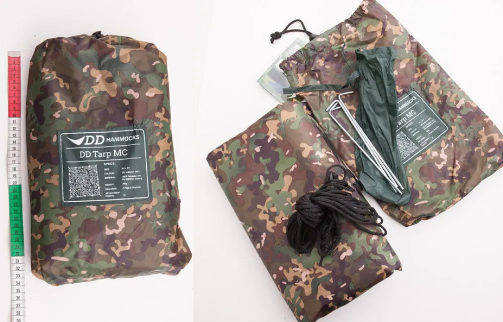 DD Hammocks Majoitteet ^ 3x3 Tarp laavukangas, DD Multicam
