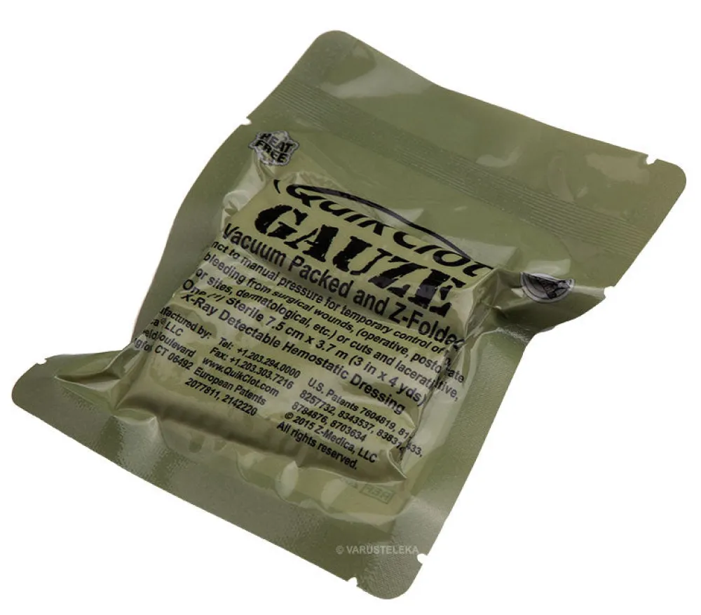 Sharkmed Ensiapu ^ QuikClot Combat Gauze Z-fold hemostaattiside