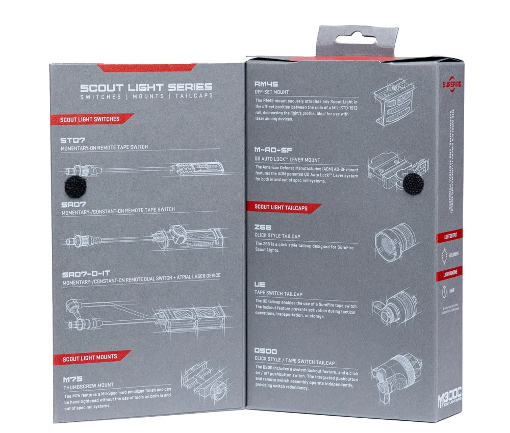 Surefire Asevalot ^ M300C Mini Scout Light asevalo, 500 lm