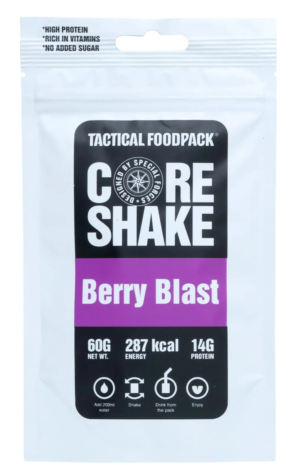Tactical Foodpack Kuivalihat, Suklaat Ja Naposteltavat ^ Core Shake 60g